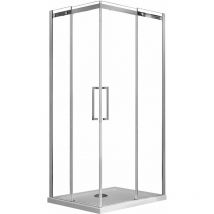 Fosterberg - Box Doccia Angolare 70x90 cm 2 Ante Scorrevoli in Cristallo Trasparente 8mm H200 Horsens Destro