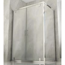 Box Doccia Angolare 2 Lati Ante Saloon Battente Parete Fissa Vetro 6 Mm Opaco - Misura Box Angolare 60x60