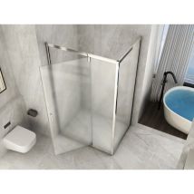 Lineadoccia - Box Doccia Angolare 2 Lati Vetro Opaco Temperato 6 mm 1 Porta Semi-Battente ed 1 Fisso 63.5-65 (fisso) x 97-100 (porta) x h190