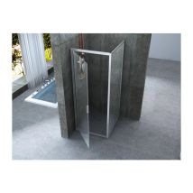 Lineadoccia - Box Doccia Angolare 2 Lati Vetro Trasparente Temperato 6 mm 1 Porta Pivotante Battente ed 1 Fisso 68.5-70 (fisso) x 67-70 (porta) x h190
