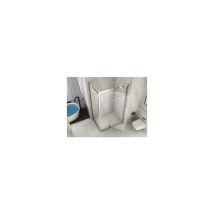 Lineadoccia - Box Doccia Angolare 2 Lati Vetro Trasparente Temperato 6 mm 1 Porta Semi-Battente ed 1 Fisso 88.5-90 (fisso) x 117-120 (porta) x h190