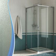 Fosterberg - Box Doccia Angolare 70x100 cm 2 Ante Scorrevoli in Cristallo Opaco 6mm H185 Vejle