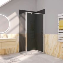 Box Doccia Angolare 76x80 Cm Alto 185 Cm Porta Battente Con Parete Laterale In Vetro Temperato 5 Mm Cromato