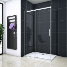 Box Doccia Angolare alto 195cm Porta Scorrevole 110x100cm Vetro Temperato Trasparente 8 mm Anticalcare Telai In Alluminio cromato lucido