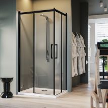 Idralite - Box doccia vetro 8 mm h 200 mod. Prime Corner 100x120 cm Black
