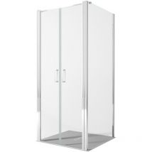 Olimpo Docce - Box doccia due lati con porta saloon h195 6mm anticalcare dobla, seleziona misura 90x70