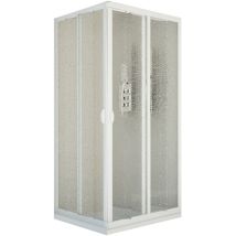 Olimpo Docce - Box Doccia Angolare Con Profili Bianchi H185, Seleziona Misura 70x100