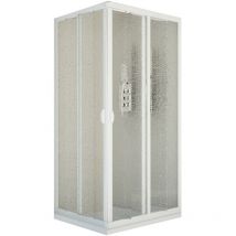 Olimpo Docce - Box doccia angolare con profili bianchi h185, seleziona misura 80x100