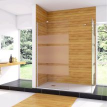 Aica Italy - Box Doccia Angolare da Doppio Walk In (60+60)x190 cm in Vetro Temperato 6 mm Anticalcare Multi Fasce Satinate 2 Barre Stabilizzatrici 45