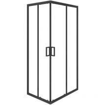 N.d. - box doccia angolare nero con vetro trasparente, 70x90x185 cm