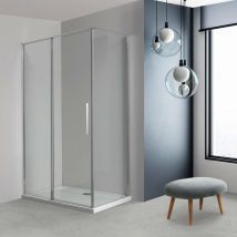 Showerdesign - Box doccia oslo porta battente con fissetto più fisso rettangolare 140x80 cm altezza 200 cm cristallo 6 mm