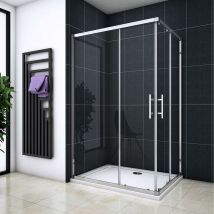 Box Doccia Angolare Porta Scorrevole 195cm Vetro Temperato Trasparente 6 mm Anticalcare Easyclean 80x80 cm