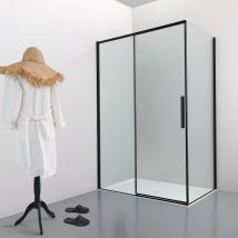Showerdesign - Box doccia oslo porta scorrevole rettangolare 140x90 cm altezza 200 cm cristallo 6 mm nero opaco