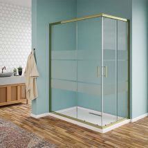 Altro - Box doccia angolare profili gold in vetro temperato fasciato 6mm H190 90x90 - Oro gold