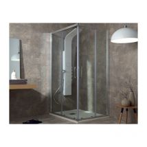 Tamanaco - Box doccia flex in cristallo 6 mm satinato 90x90 con profilo - Cromo