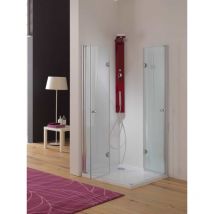 Ferbox - Box doccia angolare varie misure ante a libro 70x90 cm argento satin