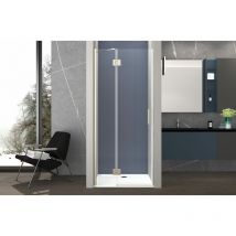 Tacoshop - Box doccia 120 cm anta singola ad un battente per nicchia H200 cm cristallo anticalcare trasparente 6mm profilo satinato olly