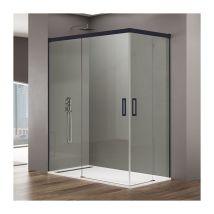 GME - Box doccia apertura angolare basic black Estensione 1: 120-124 / Estensione 2: 80-85