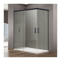 GME - Box doccia apertura angolare basic black Estensione 1: 70-75 / Estensione 2: 65-70
