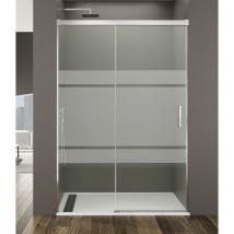 Box doccia BASIC fisso + scorrevole, Finiture: Frost - Estensione: 170-175 cm
