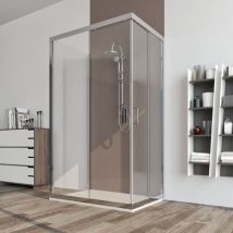 Box Doccia 70x140x70 Cabina 3 Tre Lati Scorrevole Vetro Cristallo Trasparente Anticalcare 6mm Palma
