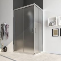 Marinelligroup - Box doccia 90X130 cabina angolare scorrevole vetro cristallo opaco satinato anticalcare 6mm Acacia