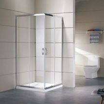 Box Doccia Vetro Trasparente Anticalcare Temperato 4mm Apertura Angolare Doppio Scorrevole H185 70 X 120 X H185 Cm