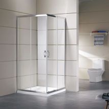 Docciabox - Box Doccia Vetro Trasparente Anticalcare Temperato 4MM Apertura Angolare Doppio Scorrevole H185 70 x 120 x h185 cm