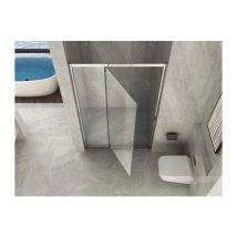 Docciabox - Box Porta Doccia Trasparente 6MM Apertura Semi Battente Pivot Interno o Esterno 120 (117-121) x H190 cm