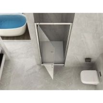 Box Porta Doccia In Vetro Trasparente 6mm Apertura Battente Interno O Esterno Misura: 65 (62-66) X H190 Cm