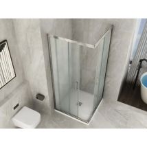 Docciabox - Box Doccia Opaco 6mm Apertura Angolare Doppio Scorrevole H190 70 X 80 X H190 Cm