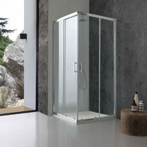 Kiamami Valentina - box doccia cristallo trasparente 6 mm 100X100 cm giada