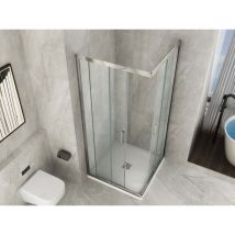 Docciabox - Box Doccia Trasparente 6MM Apertura Angolare Doppio Scorrevole H190 80 x 80 x h190 cm