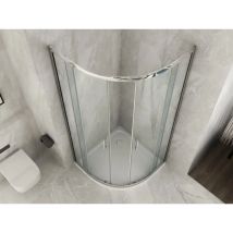 Box Doccia Semicircolare Vetro Trasparente 6mm Apertura Doppio Scorrevole 90 X 90 X H190 Cm (r. 55 Cm)