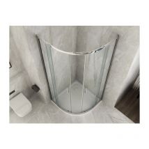 Docciabox - Box Doccia Semicircolare Vetro Trasparente 6MM Apertura Doppio Scorrevole 90 x 90 x h190 cm (r. 55 cm)