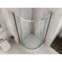 Docciabox - Box Doccia Semicircolare Vetro Opaco 6MM Apertura Doppio Scorrevole 75 x 75 x h190 cm (r. 38 cm)