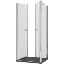 Olimpo Docce - Box doccia due lati apertura saloon cristallo 6mm honor, seleziona misura 75x75