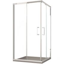 Box Doccia Due Lati Apertura Scorrevole Trasparente H195 6mm Anticalcare Adry, Seleziona Misura 75x90