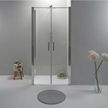 Elite - box doccia angolare 70x80 cm apertura saloon con lato fisso trasparente