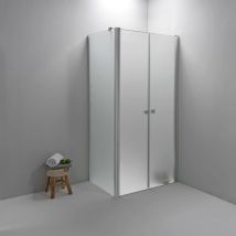 Elite - box doccia angolare 80x80 cm apertura saloon con lato fisso opaco