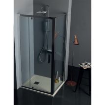 Tamanaco - Box doccia FPB40 cristallo 6 mm satinato 100x120 con profilo - Cromo