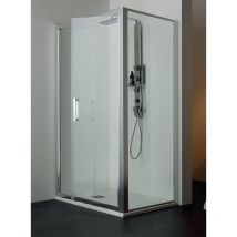 Tamanaco - Box doccia FPSL60 cristallo 6 mm trasparente 100x80 con profilo - Cromo
