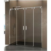 GME - Box doccia futura 2 fissi + 2 scorrevoli, Finiture: Trasparente - Estensione: 152 a 162 cm