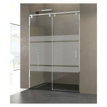 GME - Box doccia futura fisso + scorrevole, Finiture: Frost - Estensione: 150-155