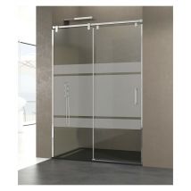 GME - Box doccia futura fisso + scorrevole, Finiture: Frost - Estensione: 100-105