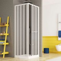 Box Doccia Karmen in PVC 2 Lati Apertura Scorrevole Angolare a Soffietto 70 x 140 x h185 cm