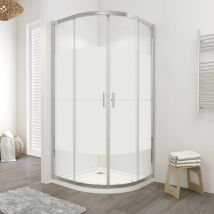 Showerdesign - Box doccia lisbona doppia porta scorrevole semicircolare 80x80 cm altezza 190 cm serigrafato 6 mm
