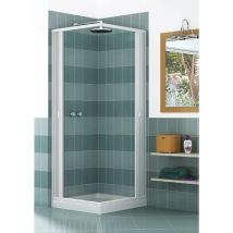 Docciabox - Box Doccia Luna Acquario in pvc 2 Lati Apertura Scorrevole Angolare a Soffietto 120 x 120 x h185 cm