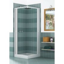 Linea Doccia - Box Doccia Luna Acquario in pvc 2 Lati Apertura Scorrevole Angolare a Soffietto 80 x 160 x h 185 cm