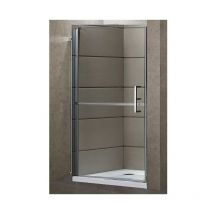 Totama - Box Doccia Nicchia 6 mm Anta Battente 70 80 90 100 Porta Parete Cristallo Vetro - Misura Box Nicchia 90
